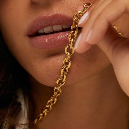 Colar Elos Clássico Banhado em Ouro 18k