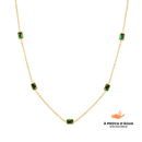 Colar Esmera Banhado em Ouro 18k