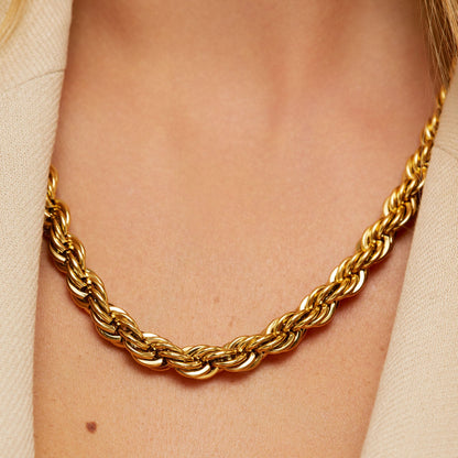 Colar Rede Baiana Tulum 8MM Banhado em Ouro 18k