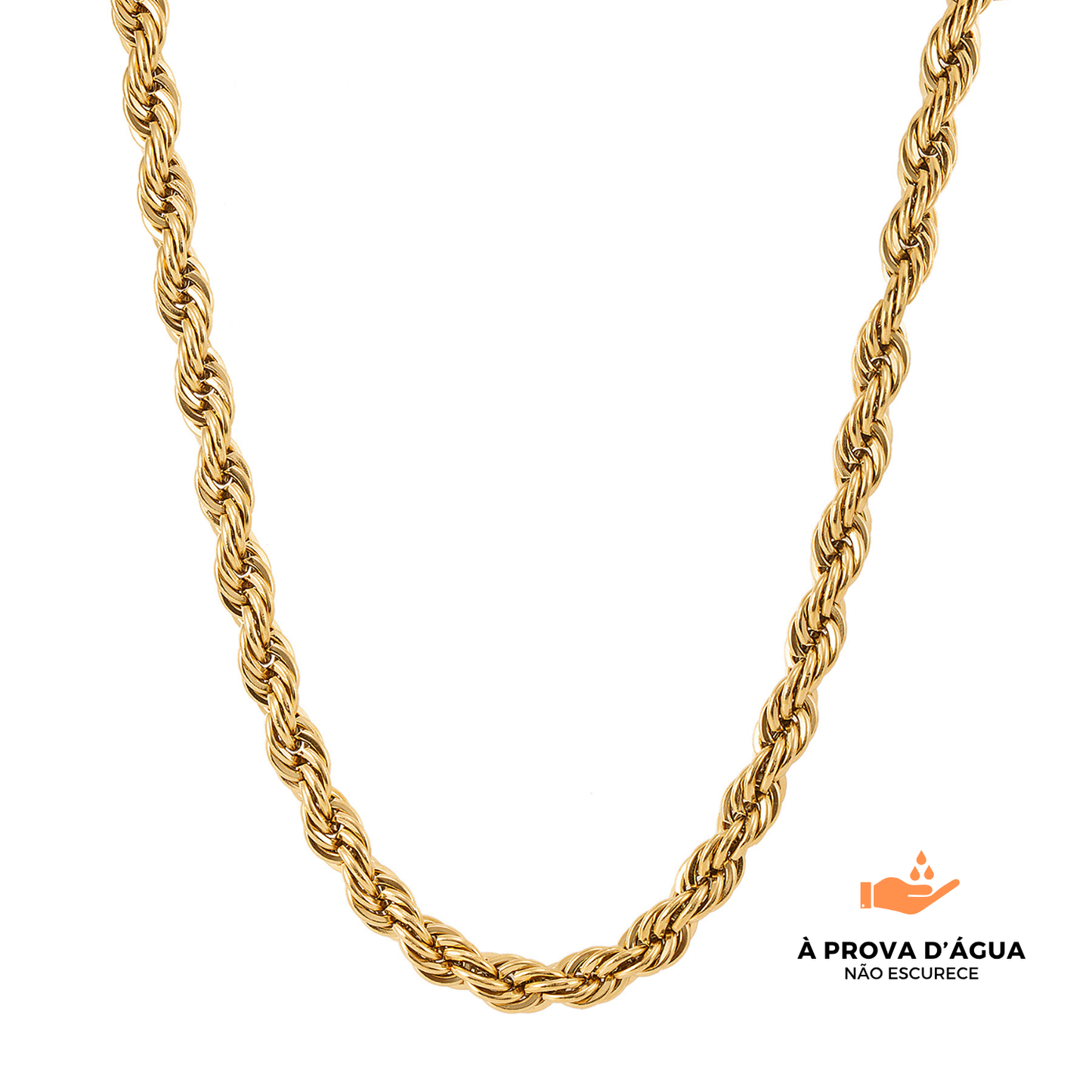 Colar Rede Baiana Tulum 8MM Banhado em Ouro 18k