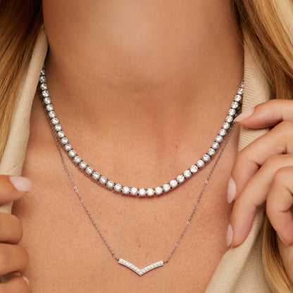 Colar Riviera Clássico Banhado em Prata