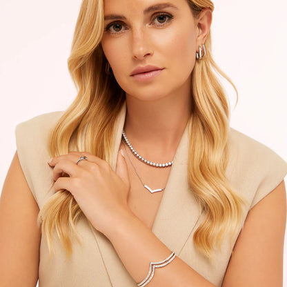 Colar Riviera Clássico Banhado em Prata