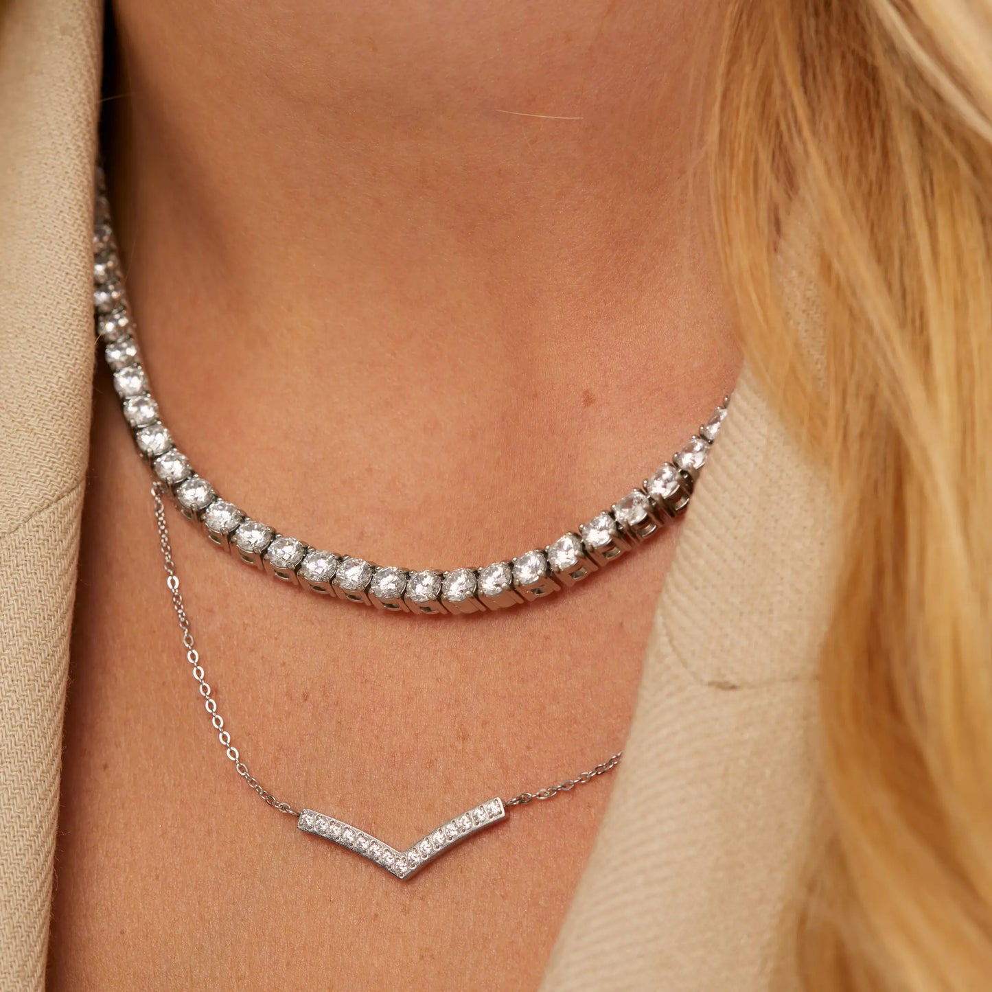 Colar Riviera Clássico Banhado em Prata