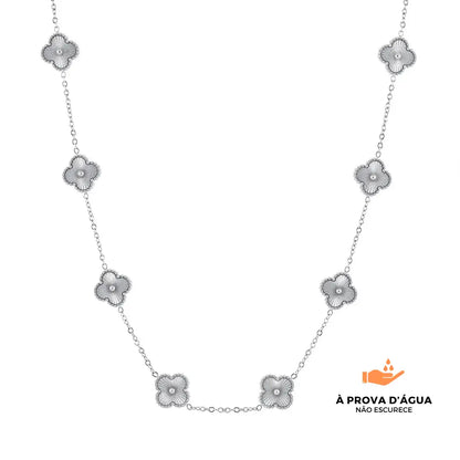 Colar Trevo Banhado em Prata