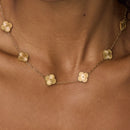 Colar de Trevo Dourado Banhado em Ouro 18k