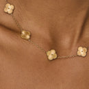 Colar de Trevo Dourado Banhado em Ouro 18k