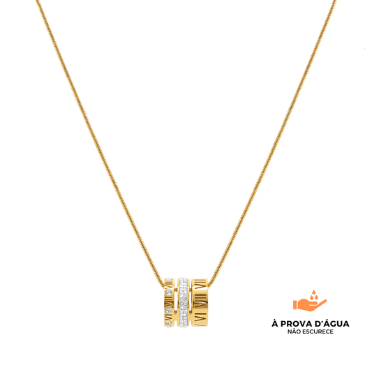 Colar Triplo Momentos Banhado em Ouro 18k