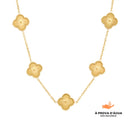 Colar de Trevo Dourado Banhado em Ouro 18k