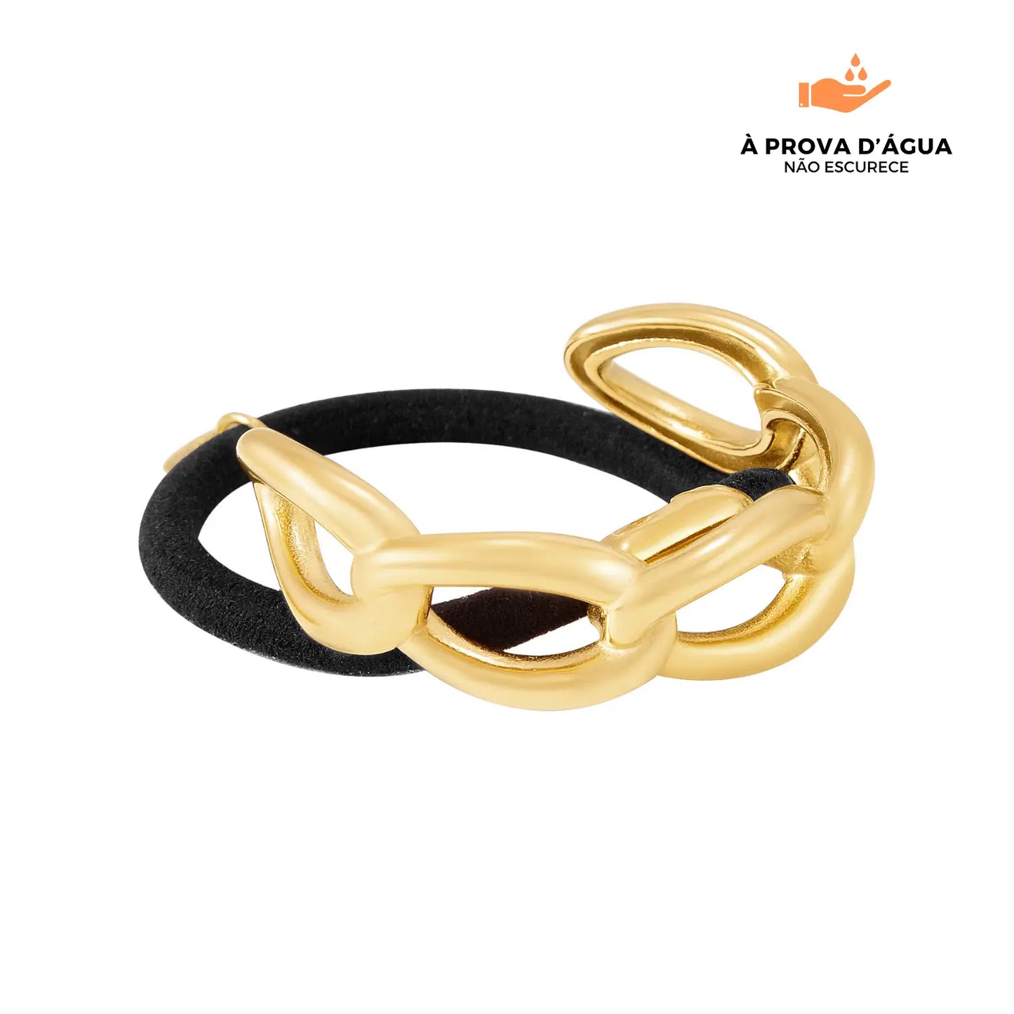 Elástico Corrente Gabriela Banhado em Ouro 18k