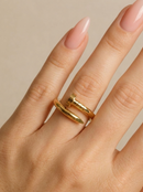 Anel Ponta Lone Banhado em Ouro 18k