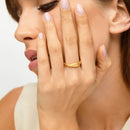 Anel Concha Marinha Banhado em Ouro 18k