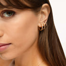 Brincos de Argola com Pedras Brilhantes 10MM Banhados em Ouro 18k