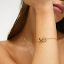 Pulseira Anéis Cruzados Banhada em Ouro 18k