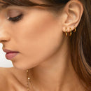 Trio de Brincos de Argola Slim Banhados em Ouro 18k