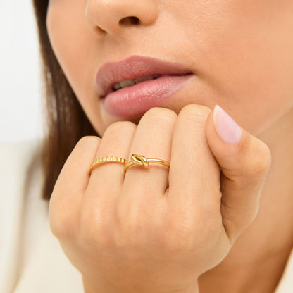 Anel Infinito Regulável Banhado em Ouro 18k