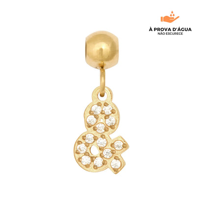 Pingente Inicial "&"  Banhado em Ouro 18k
