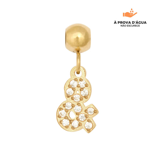 Pingente Inicial "&"  Banhado em Ouro 18k