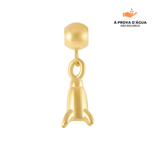 Pingente Foguete Banhado em Ouro 18k