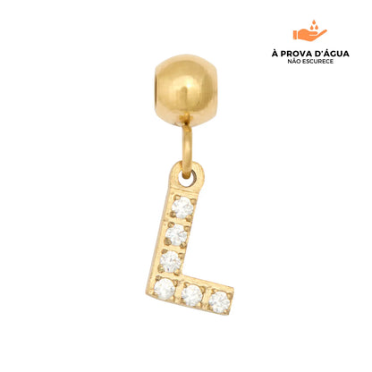 Pingente Inicial L Banhado em Ouro 18k