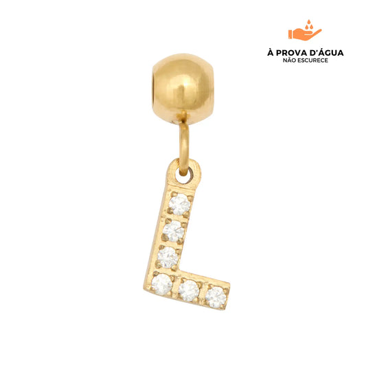 Pingente Inicial L Banhado em Ouro 18k