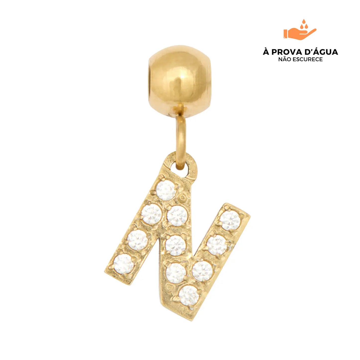 Pingente Inicial N Banhado em Ouro 18k