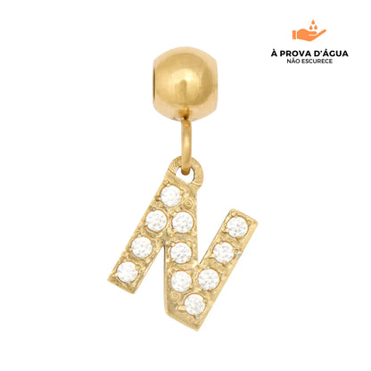 Pingente Inicial N Banhado em Ouro 18k