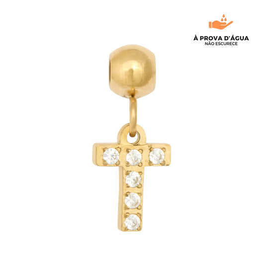 Pingente Inicial T Banhado em Ouro 18k