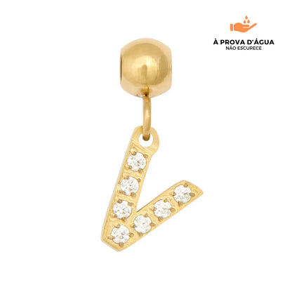 Pingente Inicial V Banhado em Ouro 18k