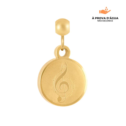 Pingente Música Banhado em Ouro 18k
