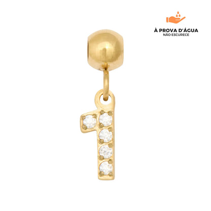 Pingente Número 1 Banhado em Ouro 18k