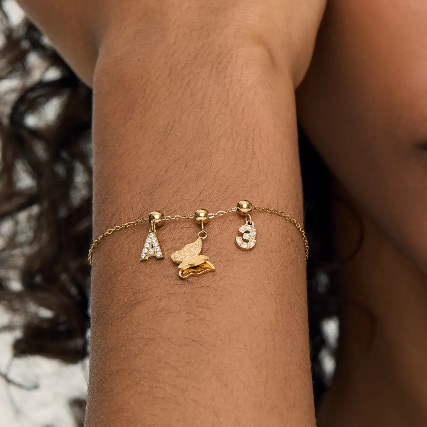 Pingente Número 3 Banhado em Ouro 18k