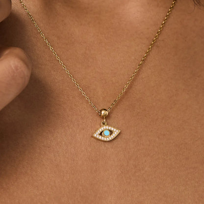 Pingente Olho Grego Banhado em Ouro 18k