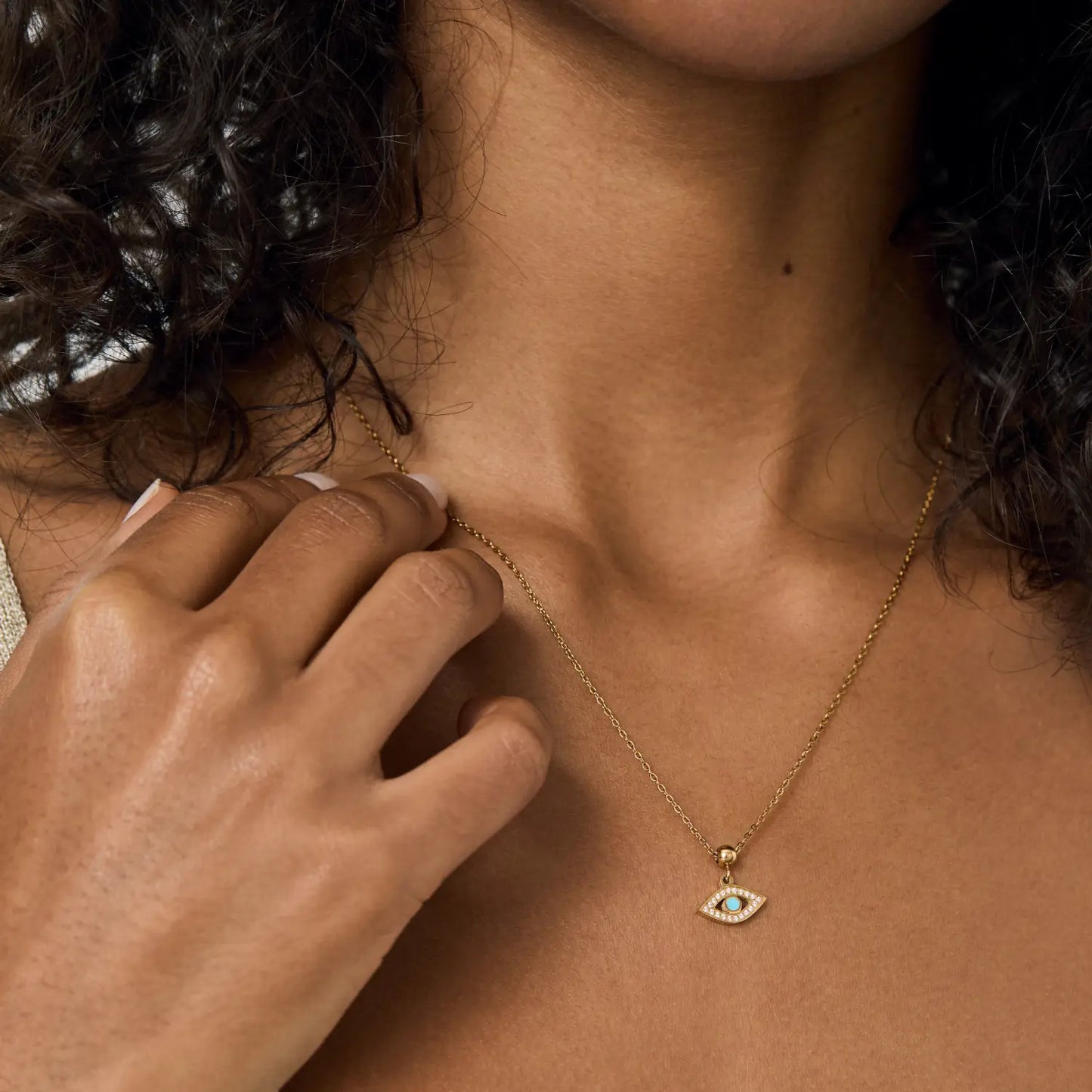 Pingente Olho Grego Banhado em Ouro 18k