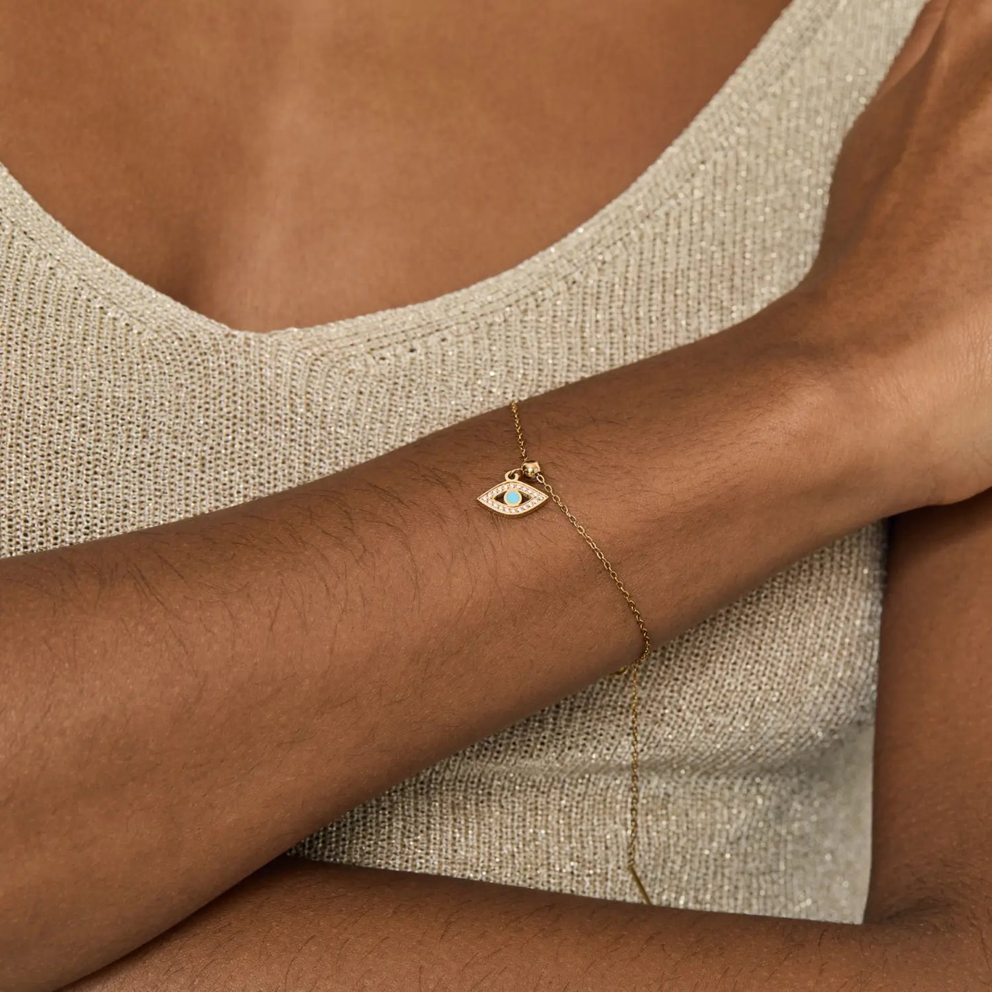 Pingente Olho Grego Banhado em Ouro 18k