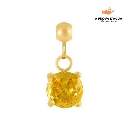 Pingente Ponto de Luz Dourado Banhado em Ouro 18k