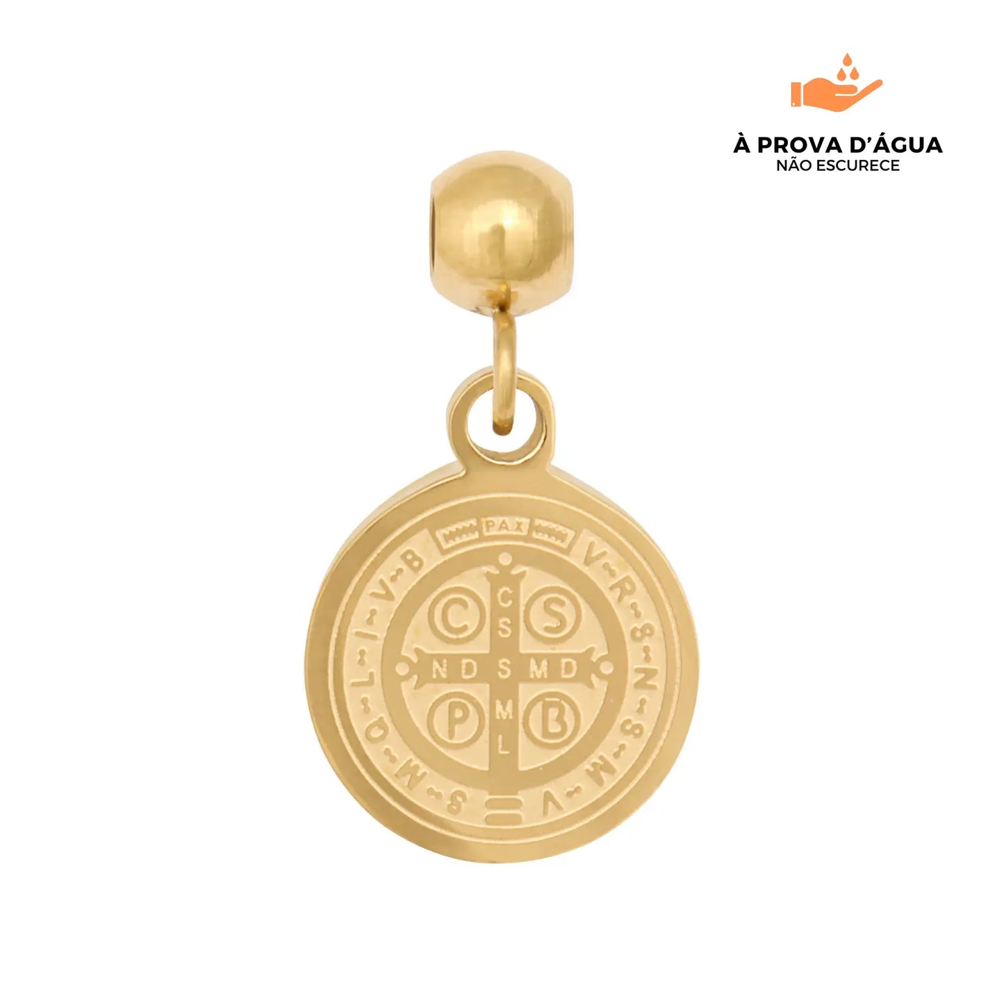 Pingente São Bento Banhado em Ouro 18k