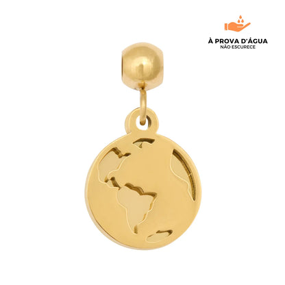 Pingente Volta ao Mundo Banhado em Ouro 18k