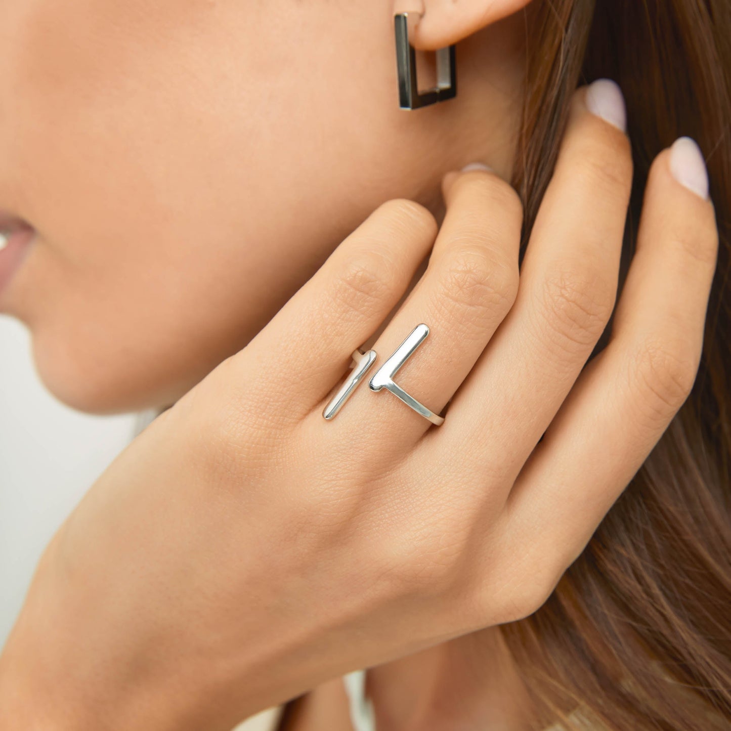 Anel Palermo Regulável Banhado Prata