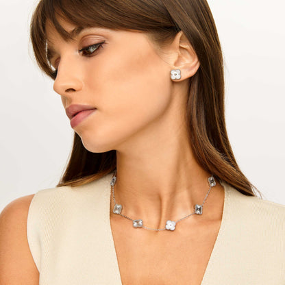 Brincos de Trevo Banhados em Prata