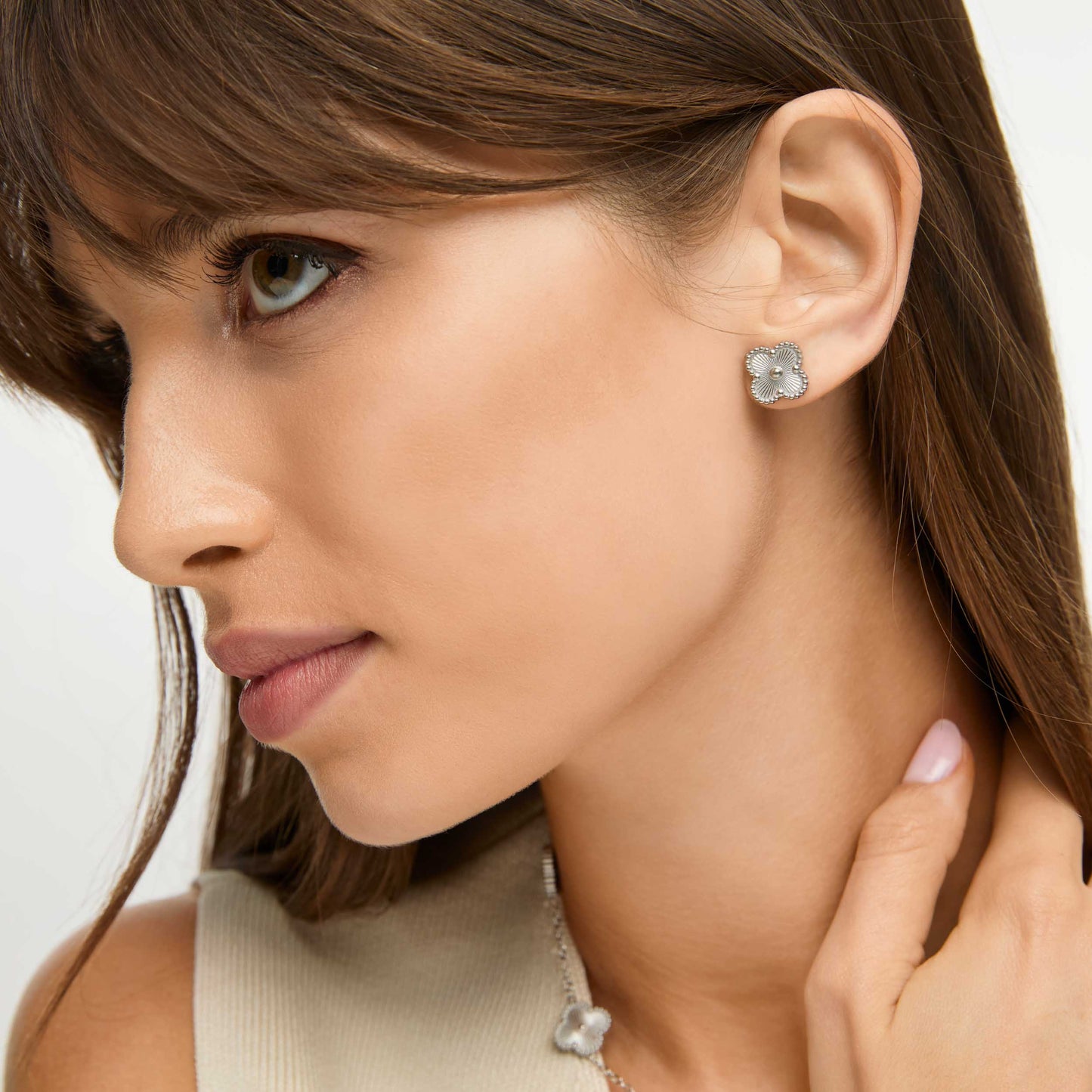 Brincos de Trevo Banhados em Prata