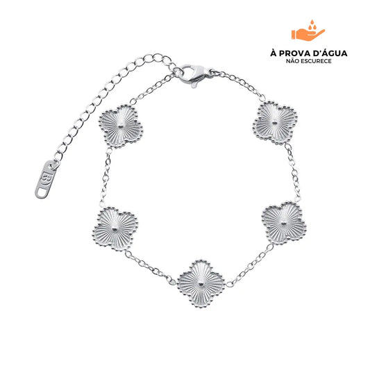 Pulseira Trevo Banhada em Prata