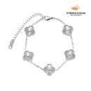 Pulseira Trevo Banhada em Prata