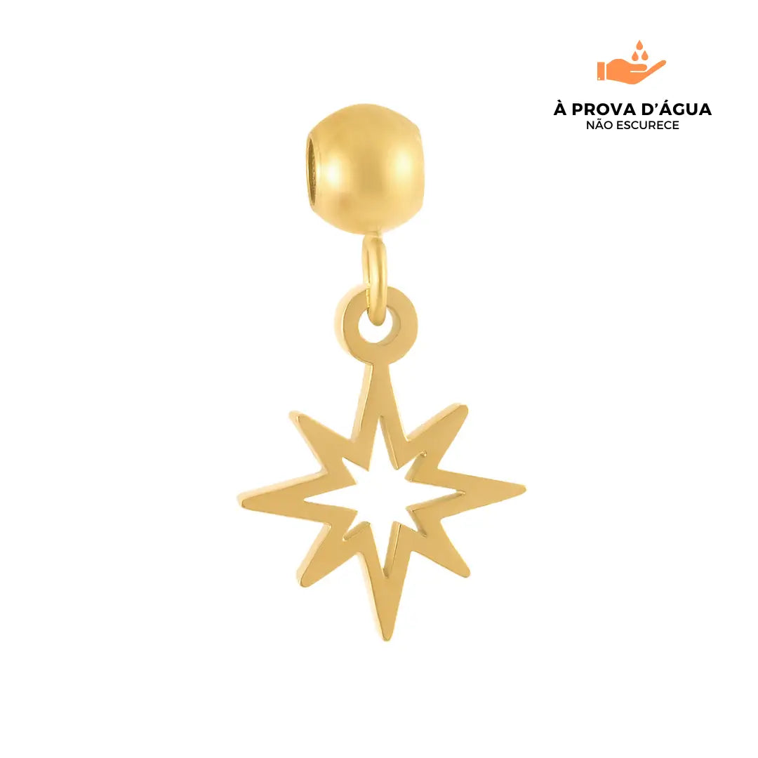 Pingente Estrela Slim Banhado em Ouro 18k