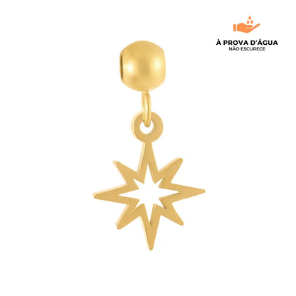 Pingente Estrela Slim Banhado em Ouro 18k