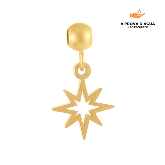 Pingente Estrela Slim Banhado em Ouro 18k