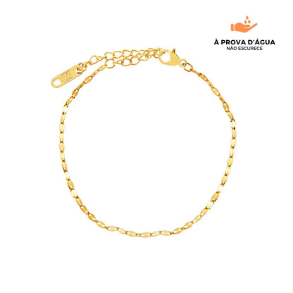 Pulseira Folhas Douradas Banhada em Ouro 18k