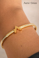 Bracelete V Lumina Banhado em Ouro 18k