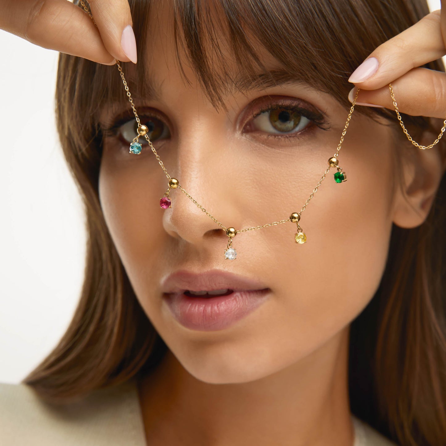 Pingente Ponto de Luz Esmeralda Banhado em Ouro 18k