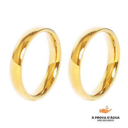Par de Alianças Clássica Banhadas em Ouro 18k